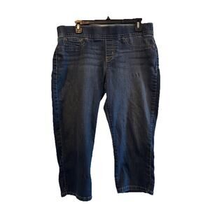 Women's Levi Strauss Signature Pull-On Skinny Capri Stretch Jeans Mid Rise Sz 14